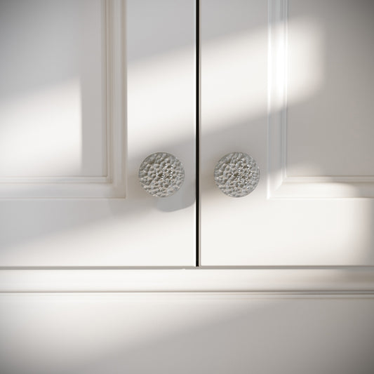 Mayfair Polished Nickel Hammered Cabinet Knob