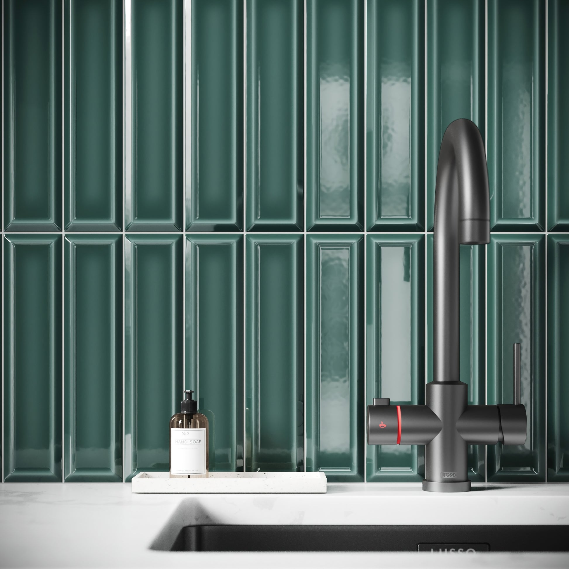 Metro Rich Emerald Glazed Porcelain Bevelled Wall Tile