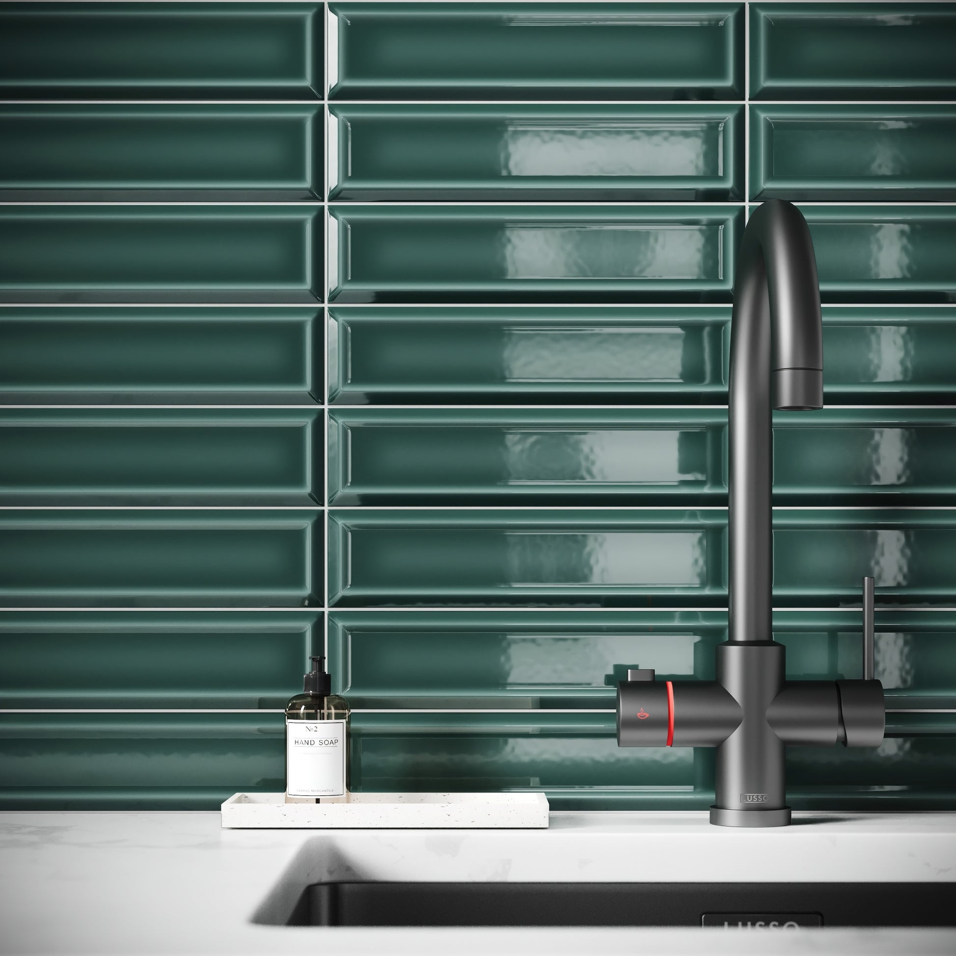 Metro Rich Emerald Glazed Porcelain Bevelled Wall Tile