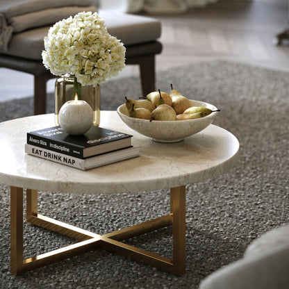 Millesi Crema Marfil Marble Large Fruit Bowl