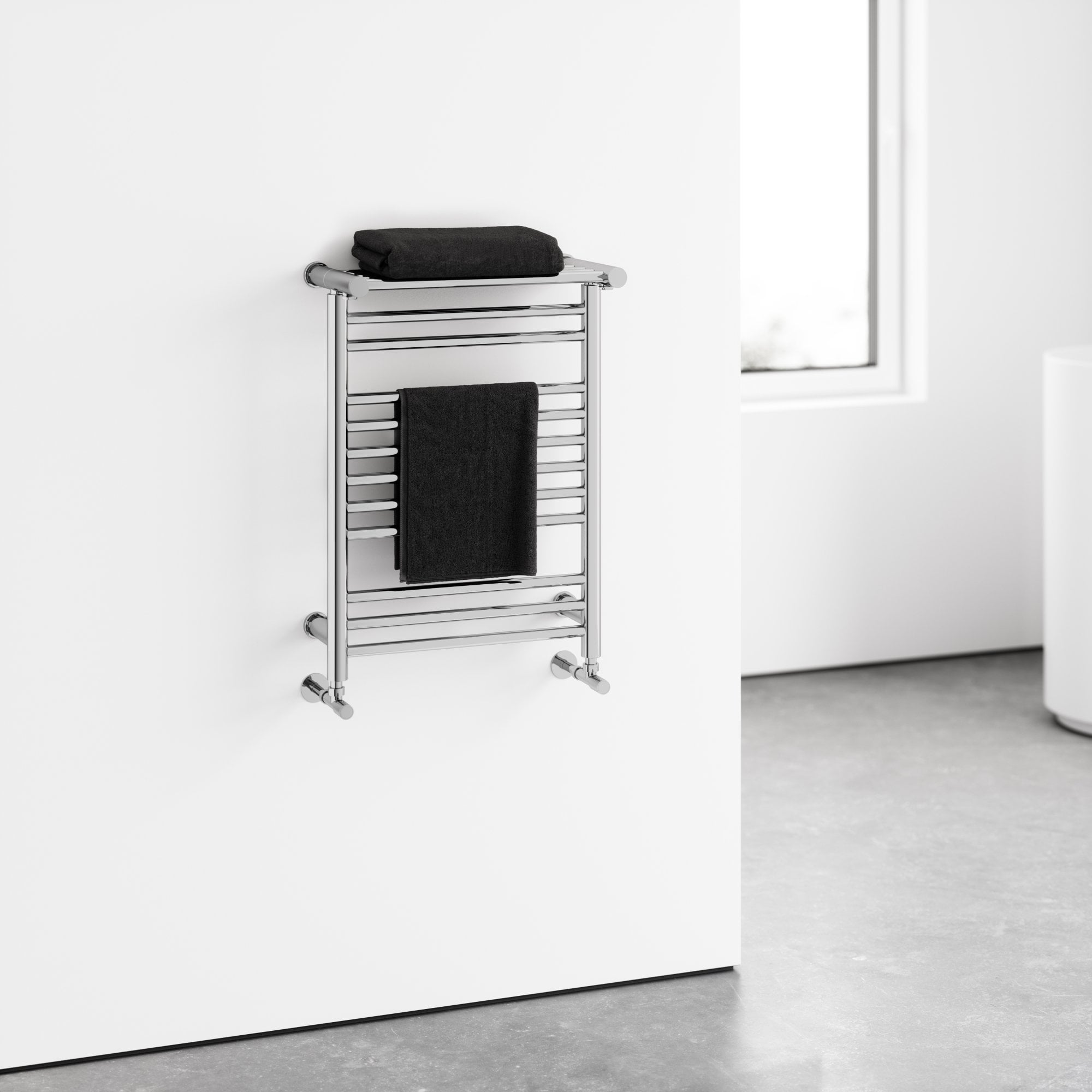 Design Towel Radiator Miro Chrome Designer Heated Towel Radiator - LUSSO