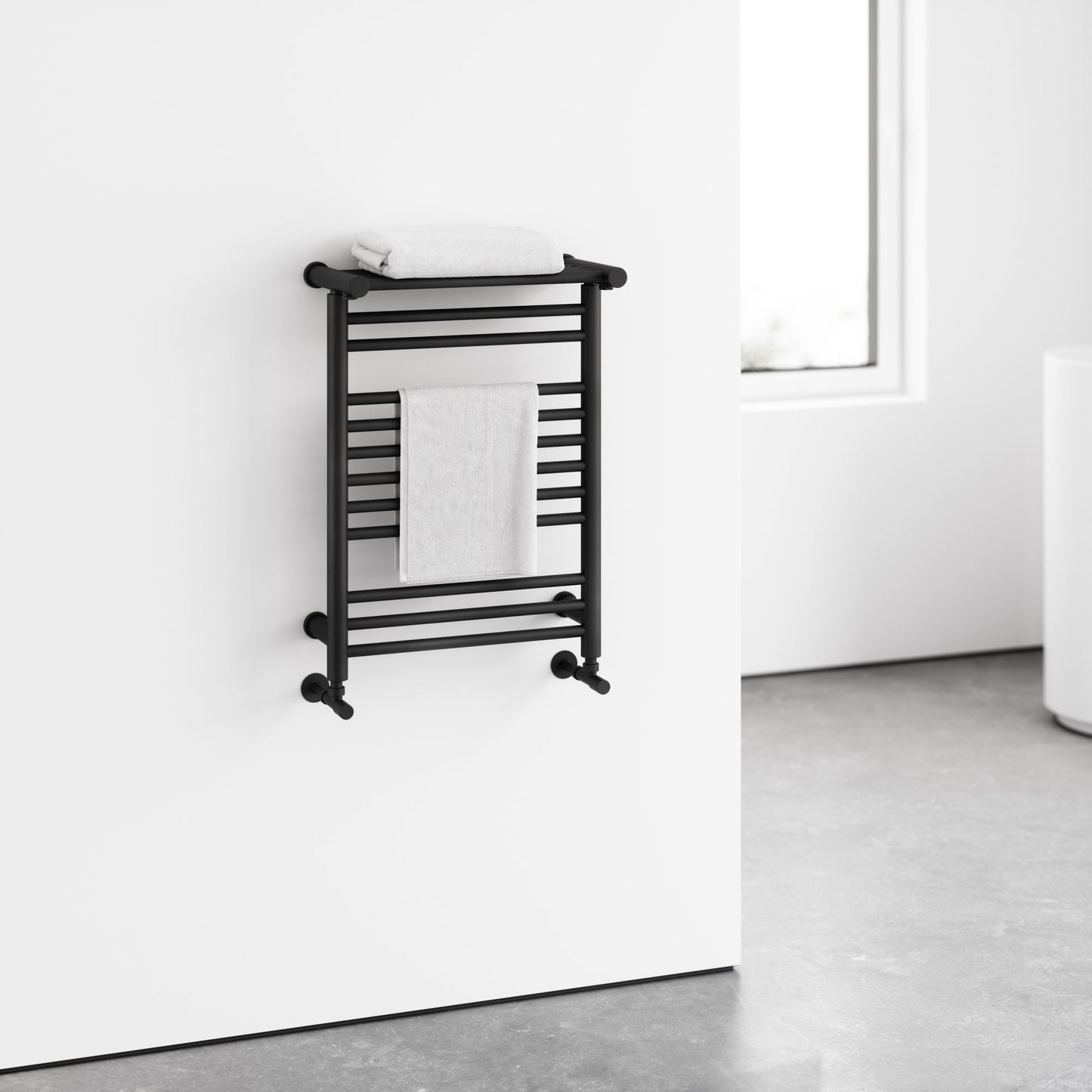 Miro Matte Black Designer Towel Radiator