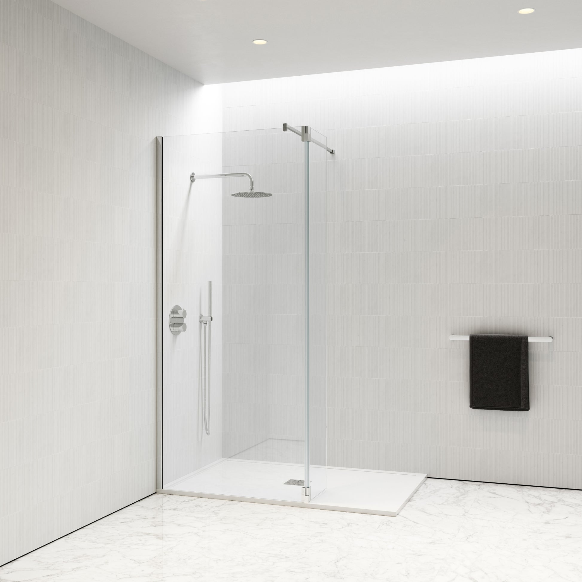 Modular Chrome Glass Deflector Panel 300mm