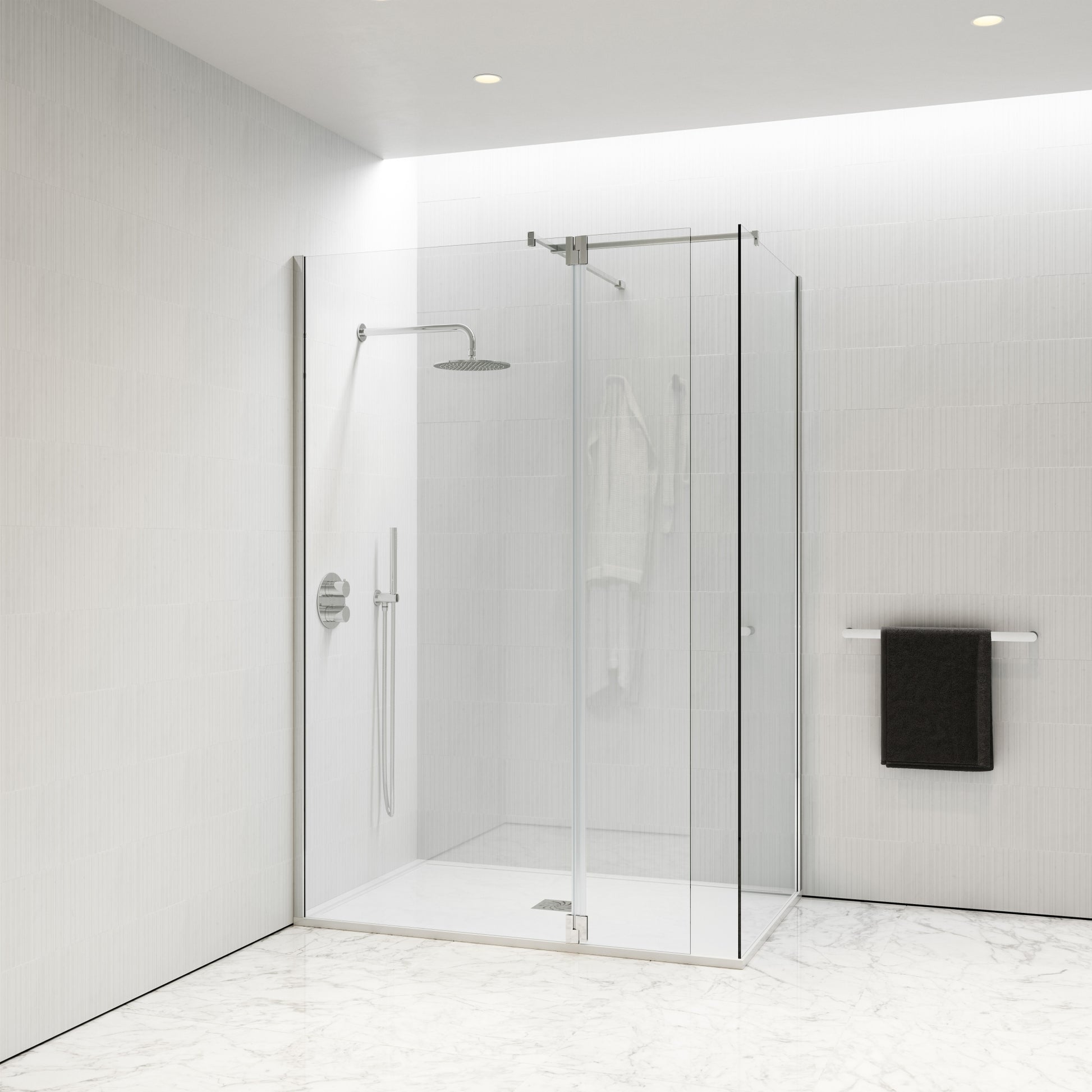 Modular Chrome Glass Deflector Panel 300mm