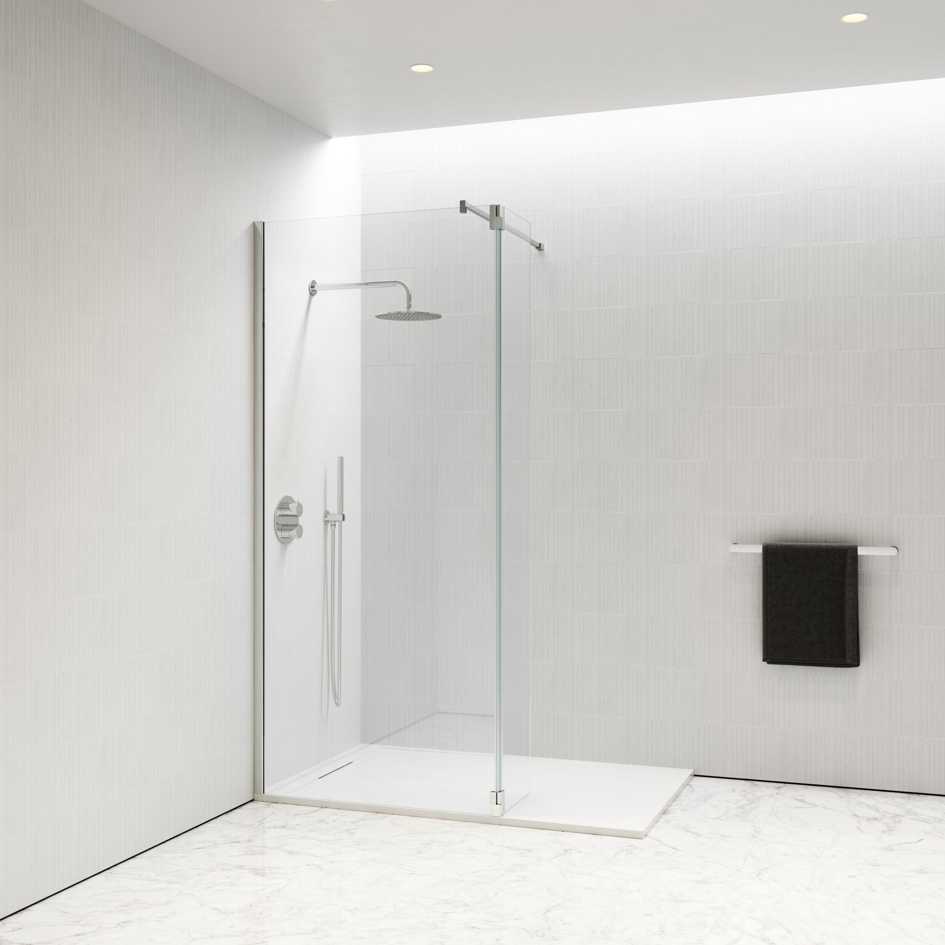 Modular Chrome Glass Deflector Panel 300mm