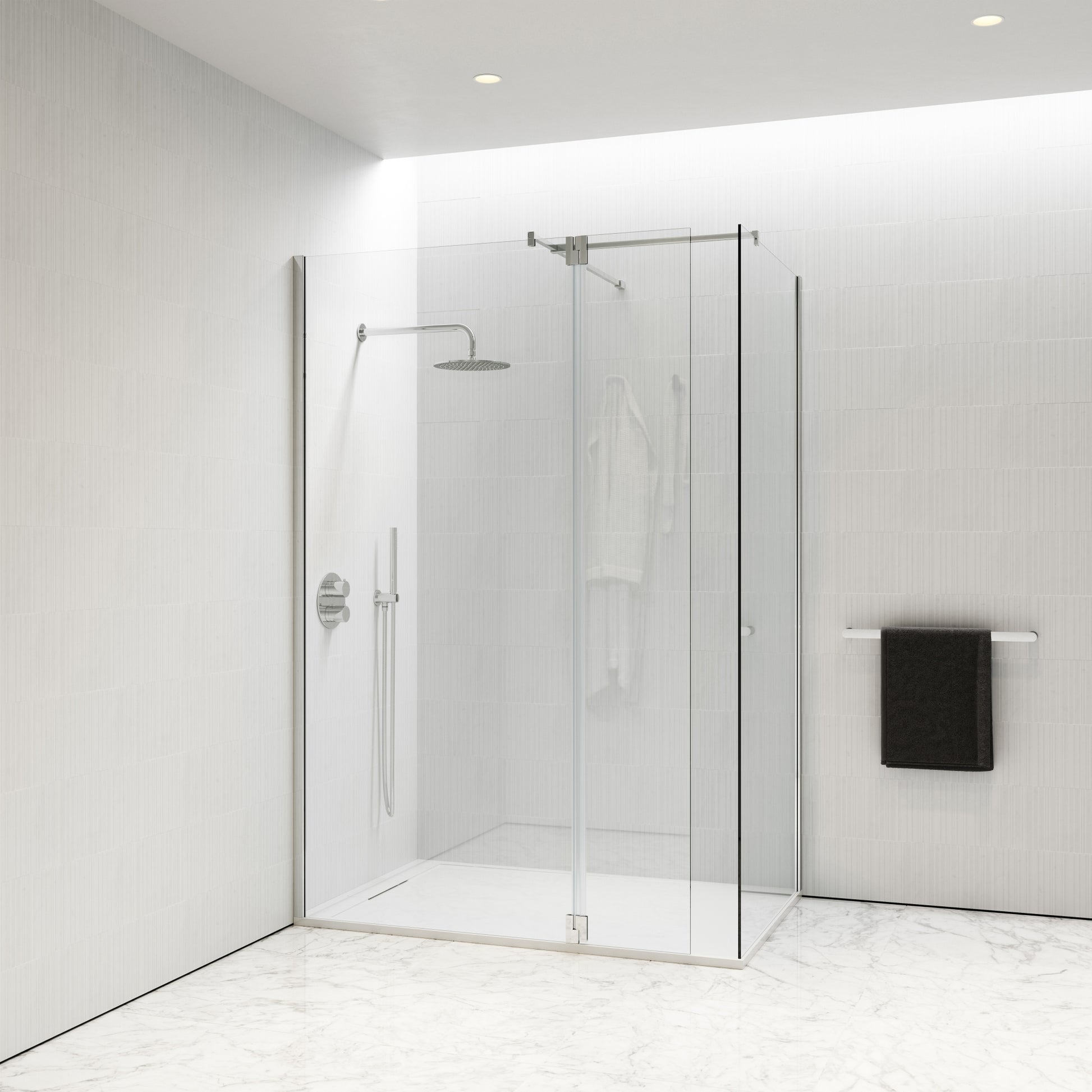 Modular Chrome Glass Deflector Panel 300mm