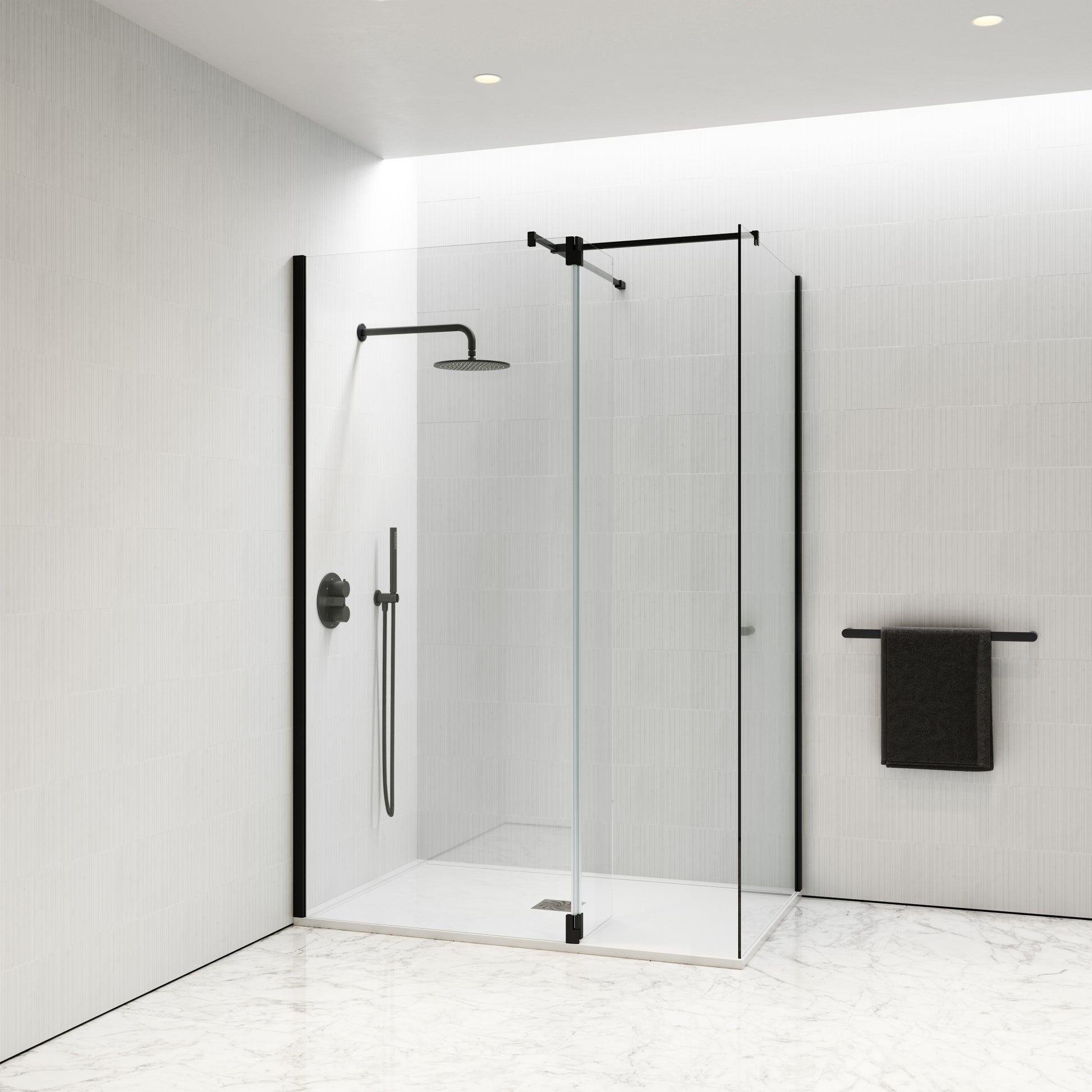Modular Matte Black Glass Deflector Panel 300mm