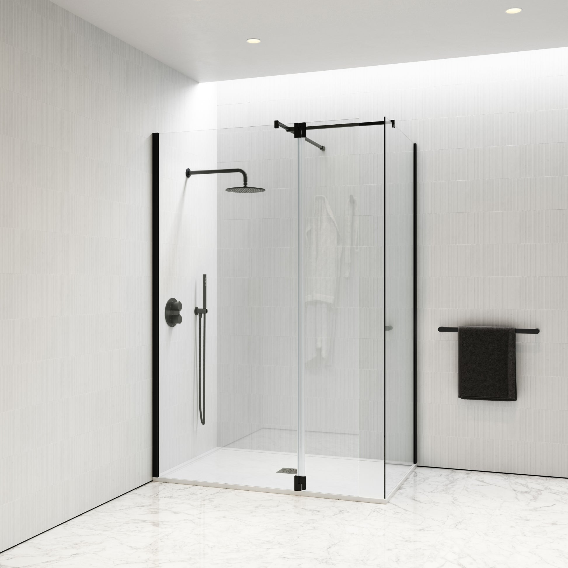 Modular Matte Black Glass Deflector Panel 300mm