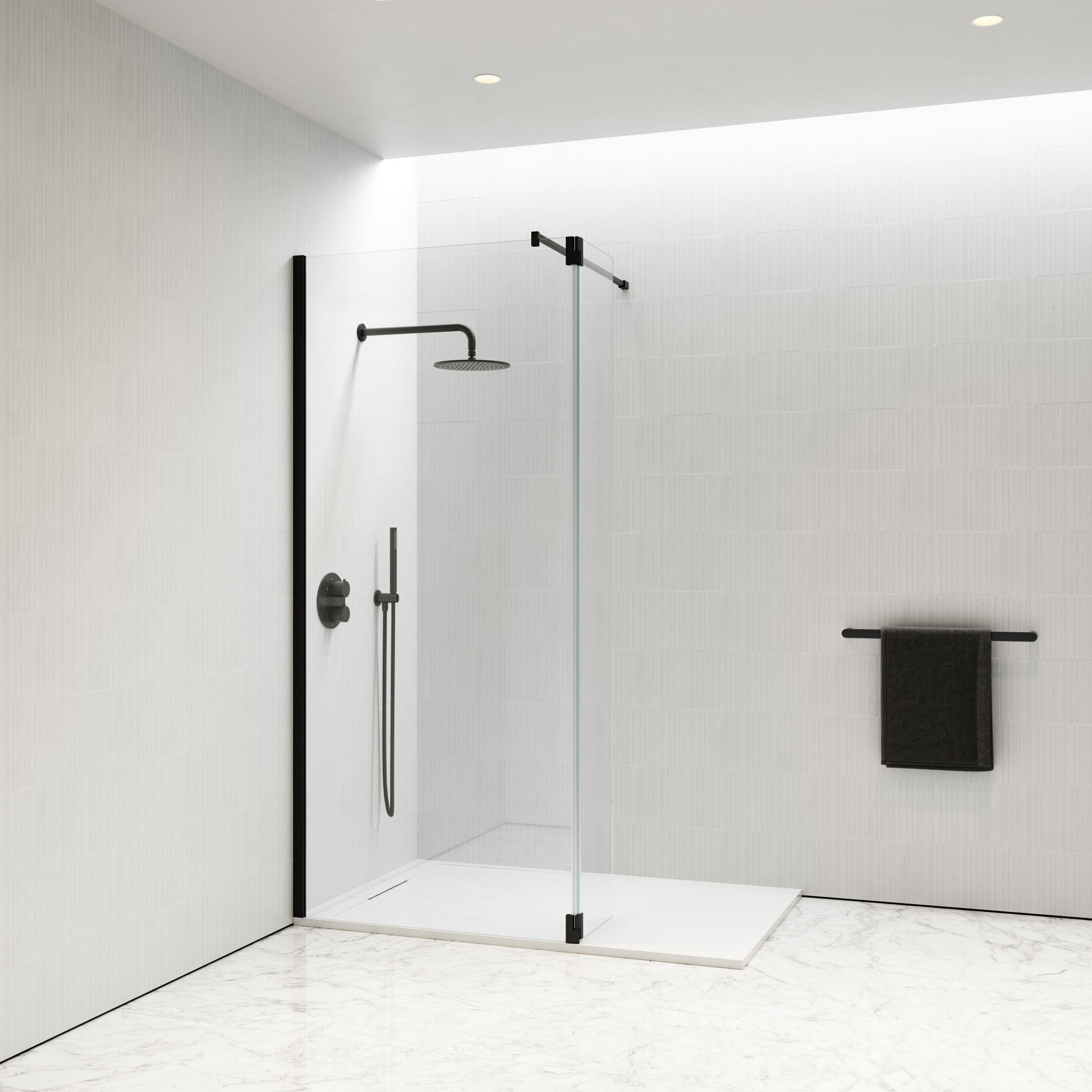 Modular Matte Black Glass Deflector Panel 300mm