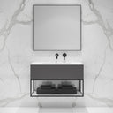 Modus Matte Anthracite Vanity Unit with Black Frame and Stone Basin 900mm