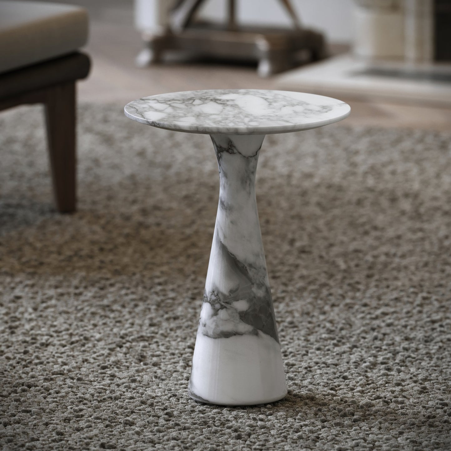 Monet Arabescato Marble Side Table 380mm