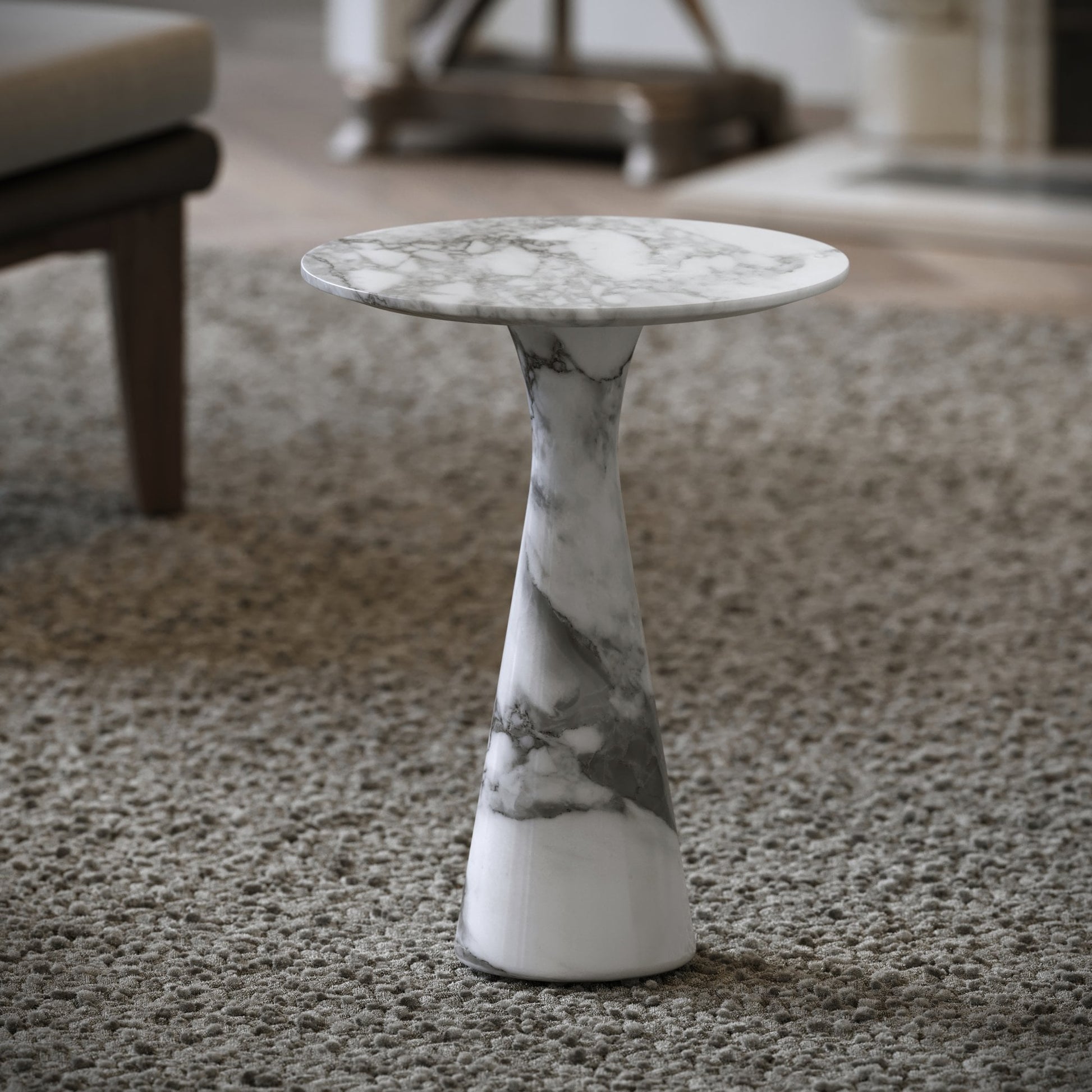 Monet Arabescato Marble Side Table 380mm