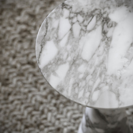 Monet Arabescato Marble Side Table 380mm