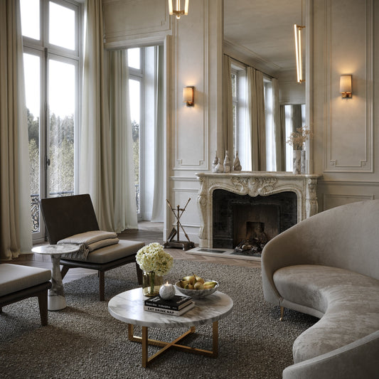 Monet Arabescato Marble Side Table 380mm