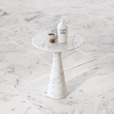 Monet Carrara Marble Side Table 380mm