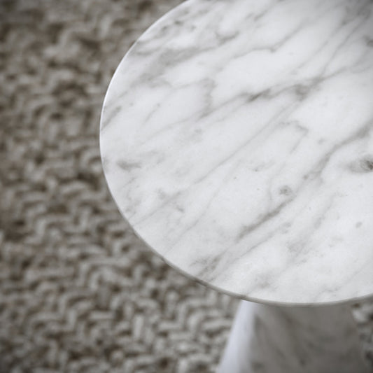 Monet Carrara Marble Side Table 380mm