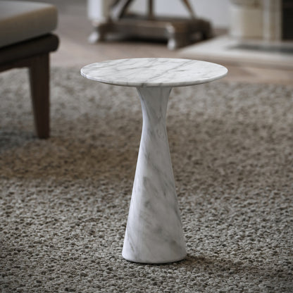 Monet Carrara Marble Side Table 380mm