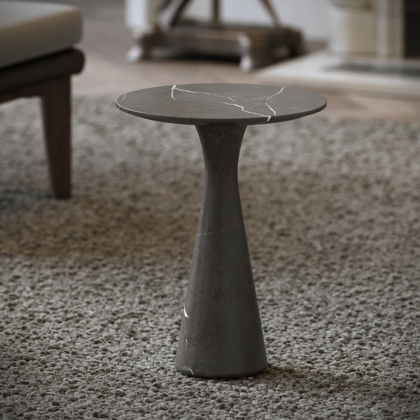 Monet Pietra Grey Marble Side Table 380mm