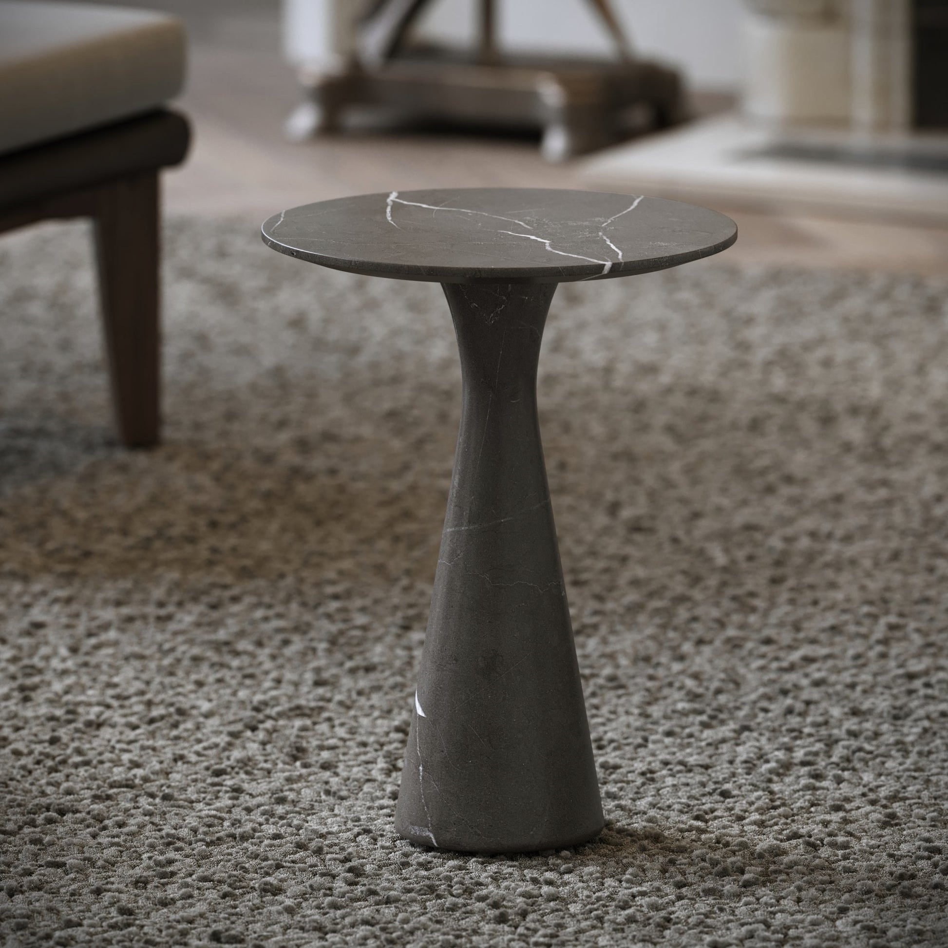 Monet Pietra Grey Marble Side Table 380mm