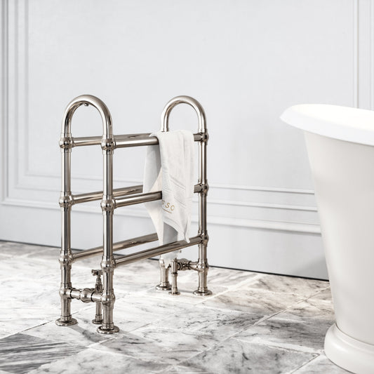 Montpelier Floor Mounted Traditional Towel Warmer Radiator Polished Nickel