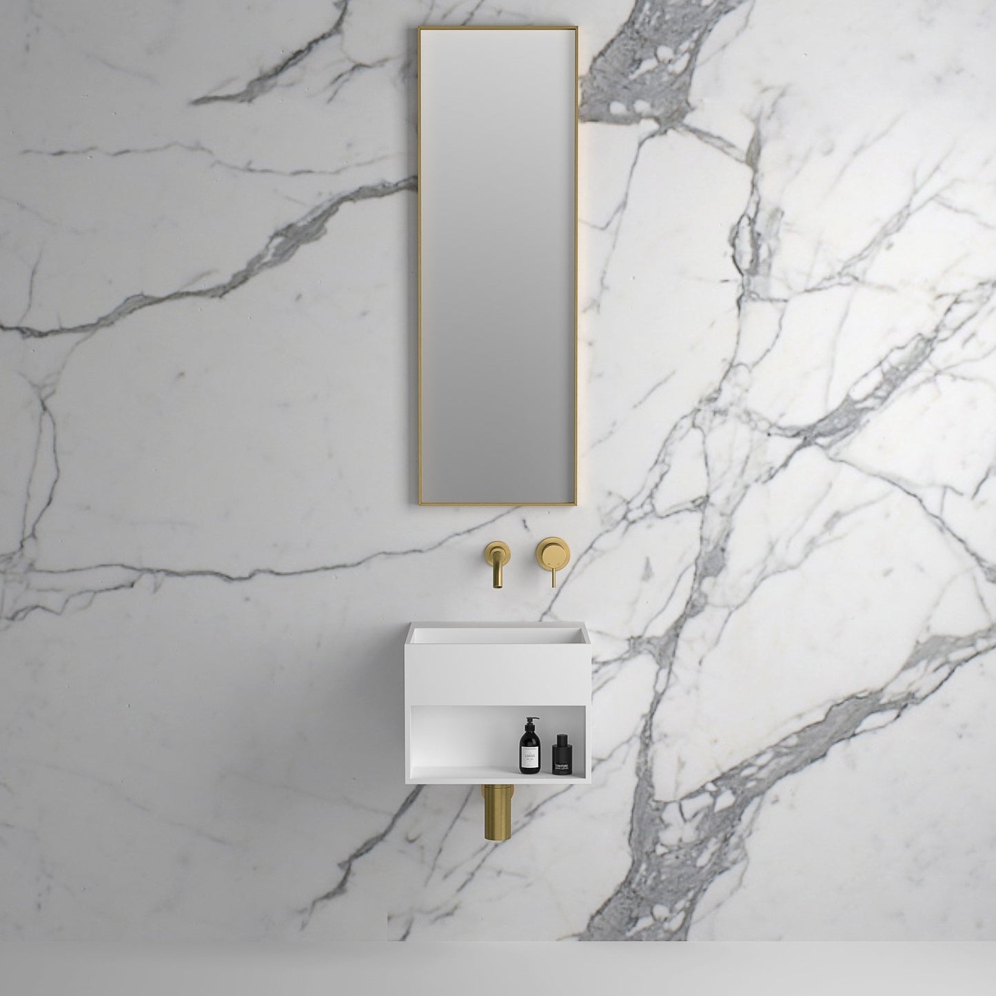 Moode Brushed Gold Mirror 300mm