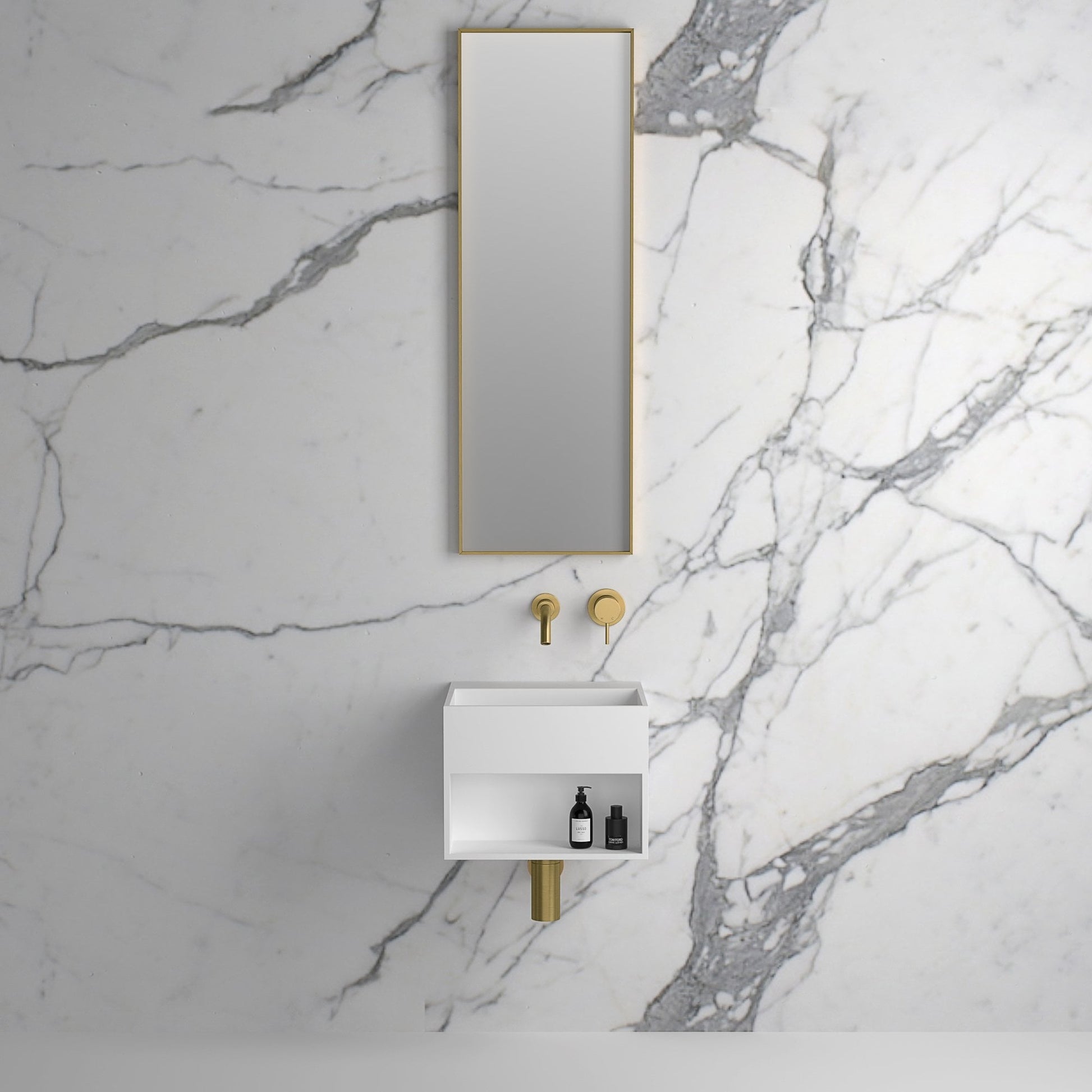 Moode Brushed Gold Mirror 300mm