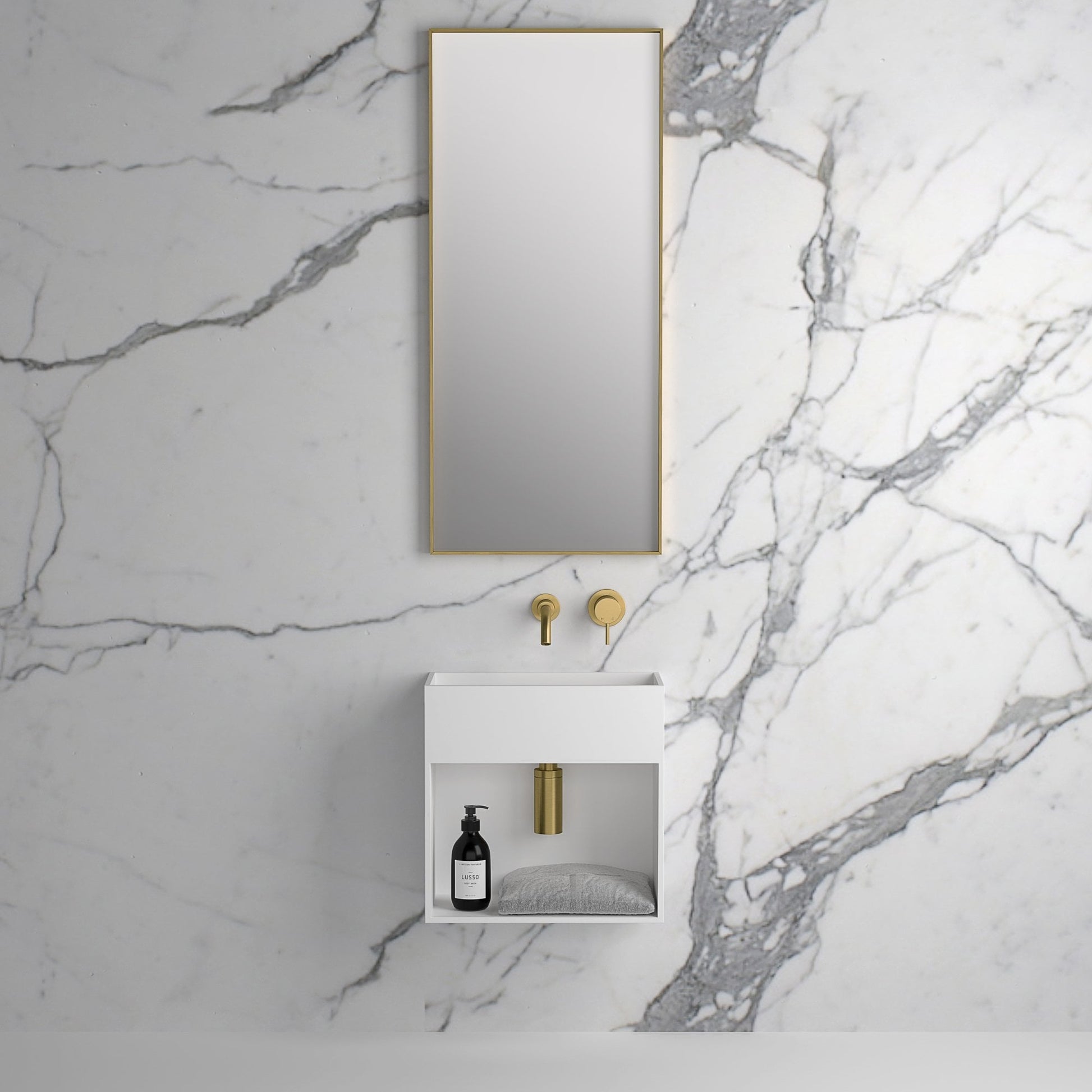 Moode Brushed Gold Mirror 400mm