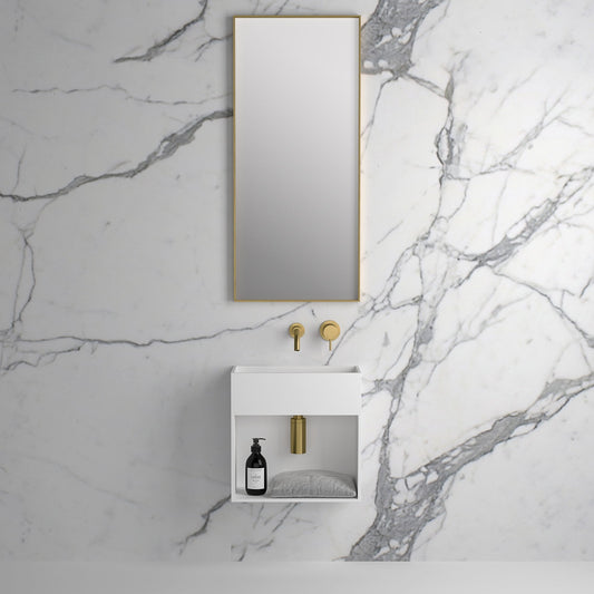 Moode Brushed Gold Mirror 400mm