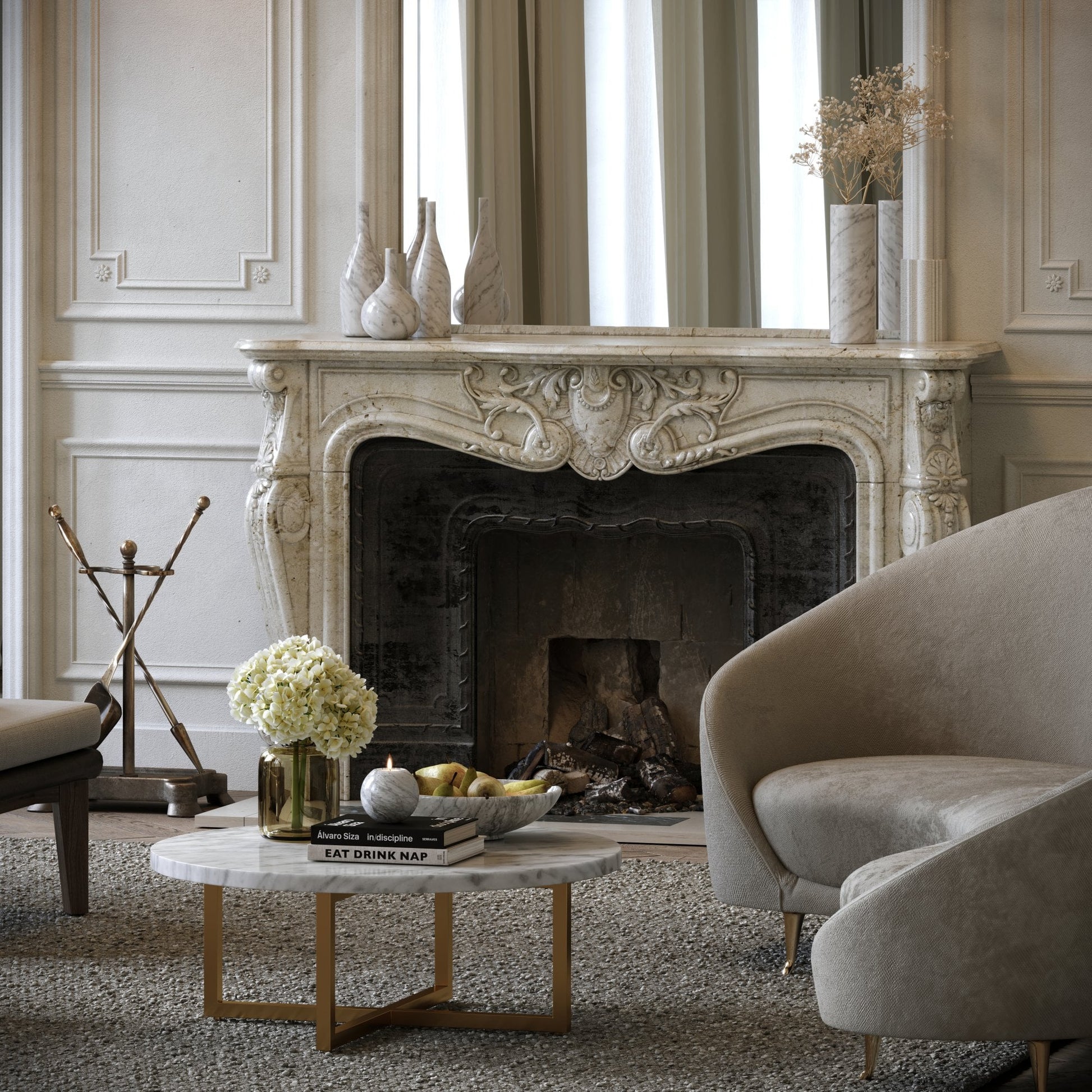 Moretti Carrara Marble Tall Vase