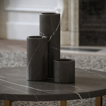 Moretti Pietra Grey Marble 3 Vase Collection