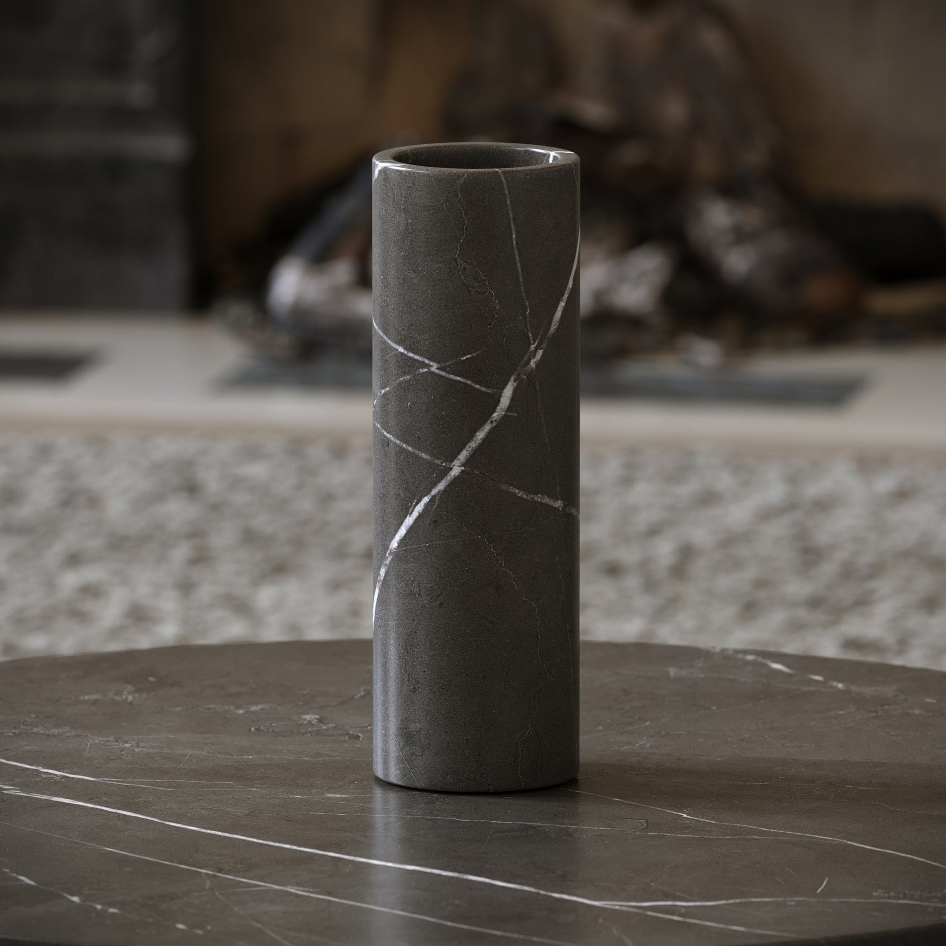 Moretti Pietra Grey Marble Tall Vase