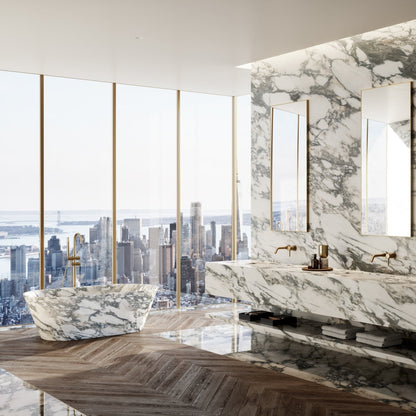Muse Arabescato Marble Freestanding Bath 1700mm