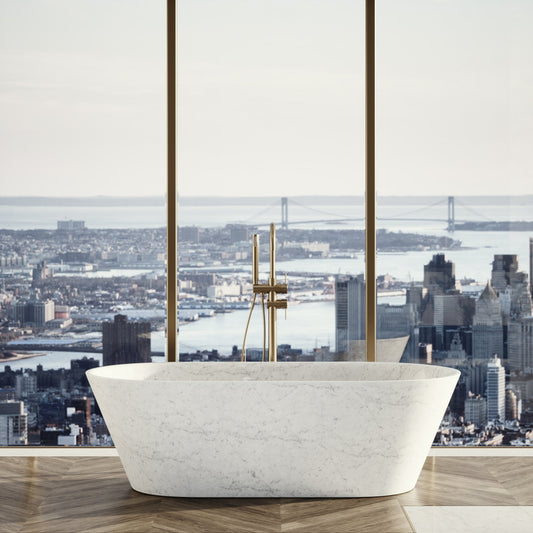 Muse Carrara Marble Freestanding Bath 1700mm