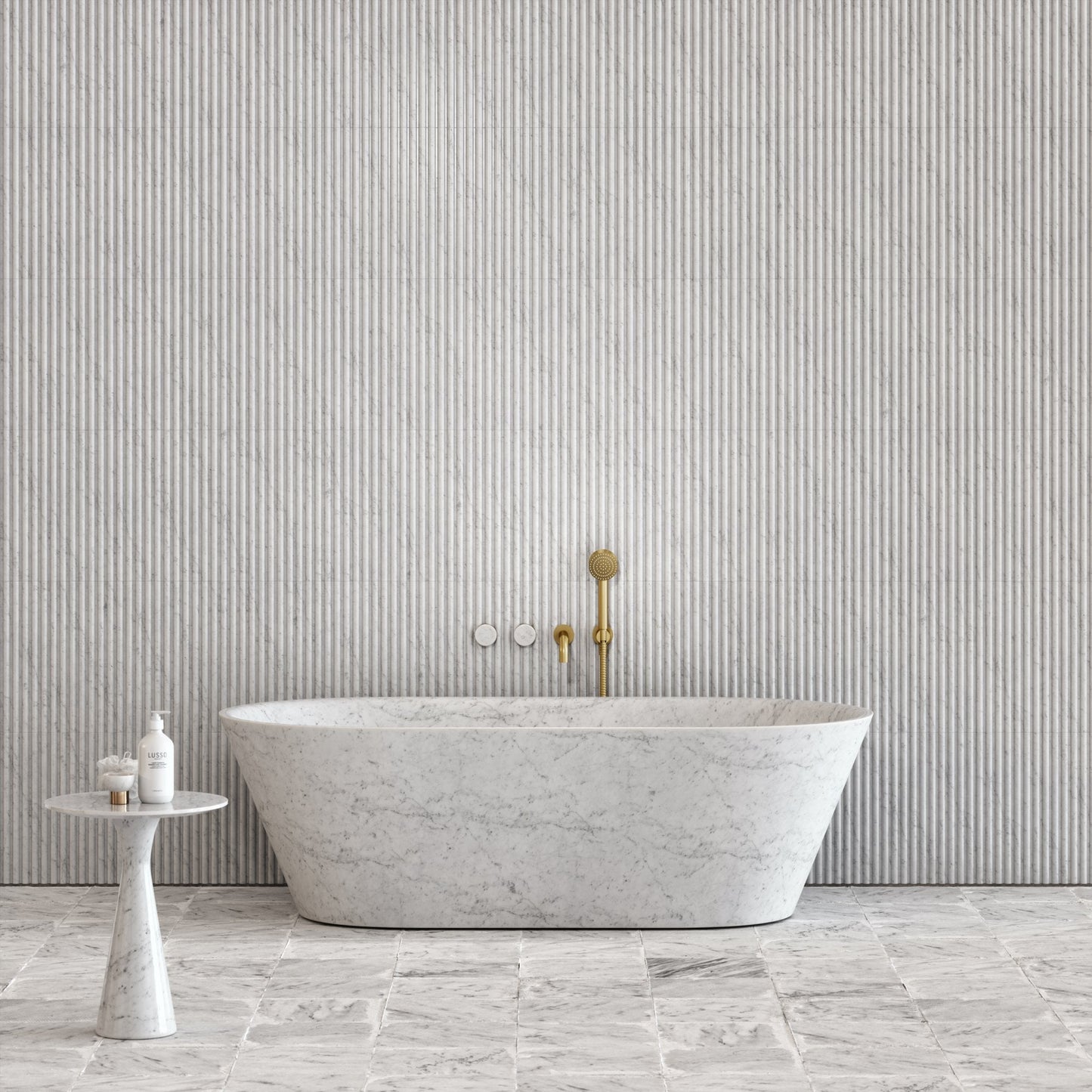 Muse Carrara Marble Freestanding Bath 1700mm