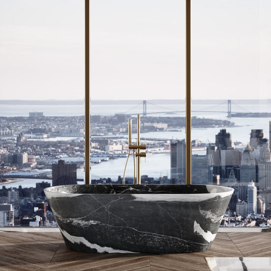 Muse Panda Marble Freestanding Bath 1700mm