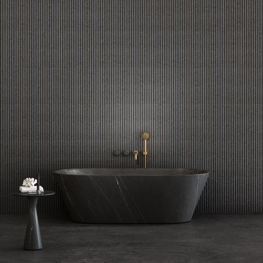 Muse Pietra Grey Marble Freestanding Bath 1700mm