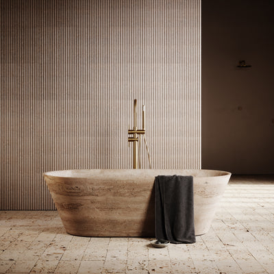 Muse Travertine Freestanding Bath 1700mm