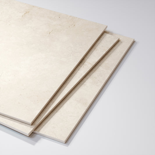 Navona Bianco Ivory Limestone Porcelain Wall or Floor Tile 1200 x 600mm