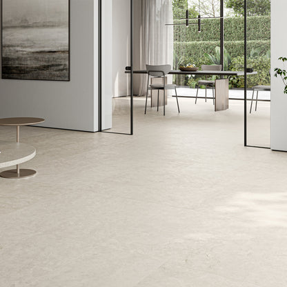 Navona Bianco Ivory Limestone Porcelain Wall or Floor Tile 1200 x 600mm