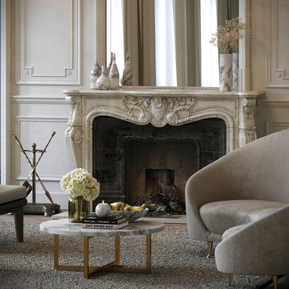 Nazzano Arabescato Marble Round Coffee Table