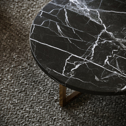 Nazzano Nero Marquina Marble Round Coffee Table