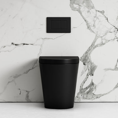 Nera Matte Black Back To Wall Rimless Toilet with Concealed Cistern and Matte Black Flush Plate