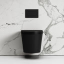Nera Matte Black Wall Hung Rimless Toilet with Concealed Cistern Frame and Matte Black Flush Plate