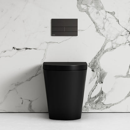 Nera Matte Black Back To Wall Toilet With Concealed Cistern Frame And Square Flush Plate
