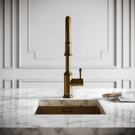 Norton Aged Bronze Single Hole Traditional Pull Out Kitchen Tap