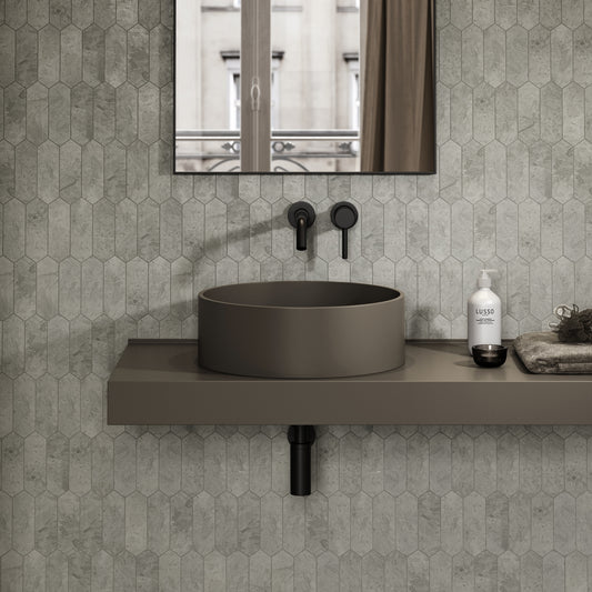 Nuvo Earth Round Countertop Stone Basin 450mm