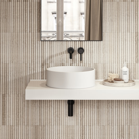 Nuvo Round Countertop Stone Basin 450mm