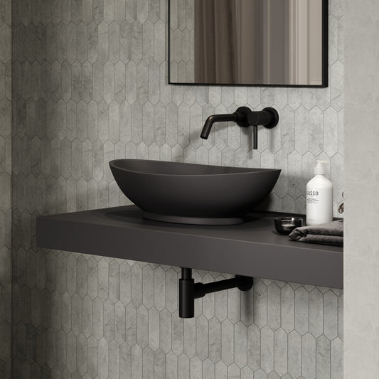 Oasis Charcoal Countertop Stone Basin 600mm