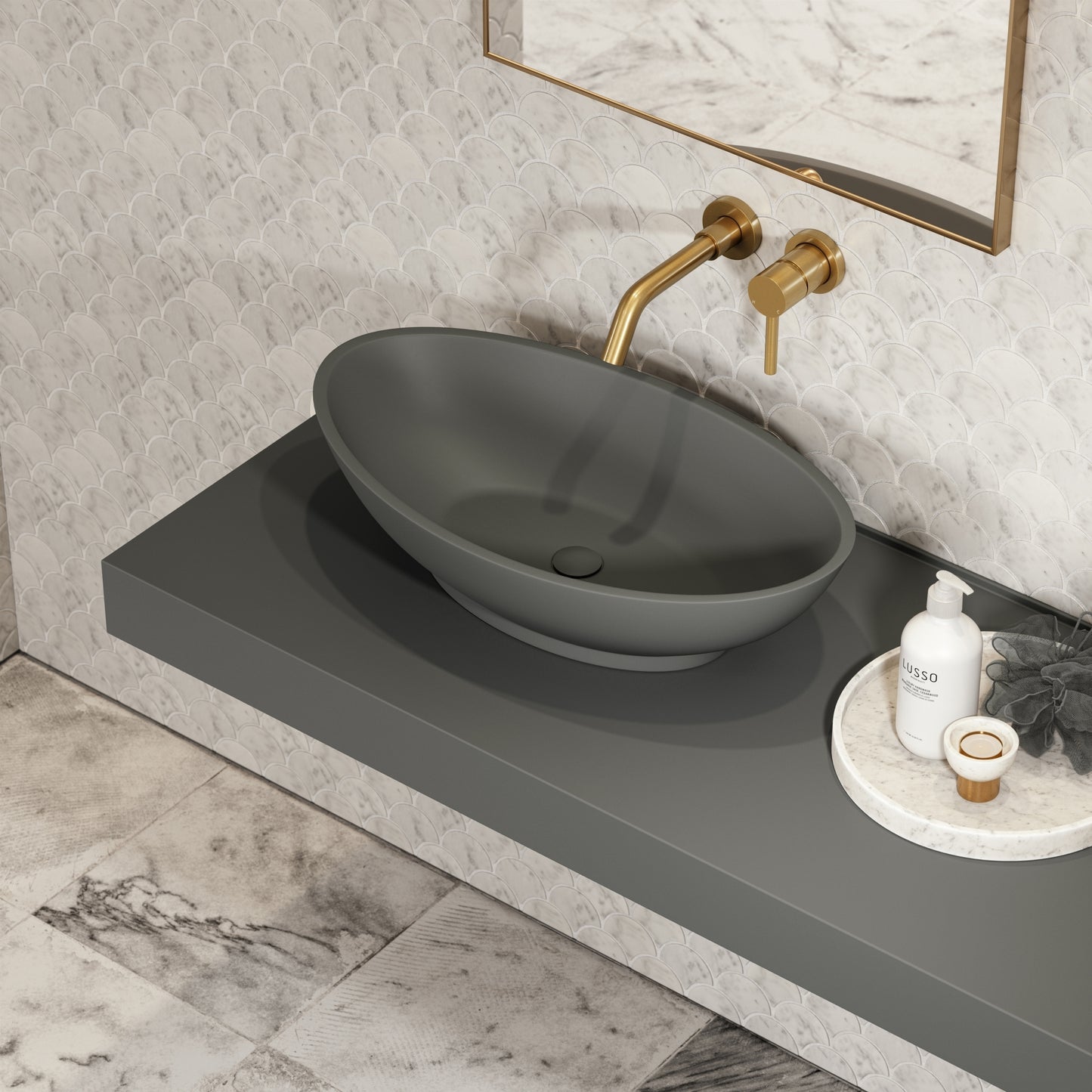 Oasis Clay Countertop Stone Basin 600mm