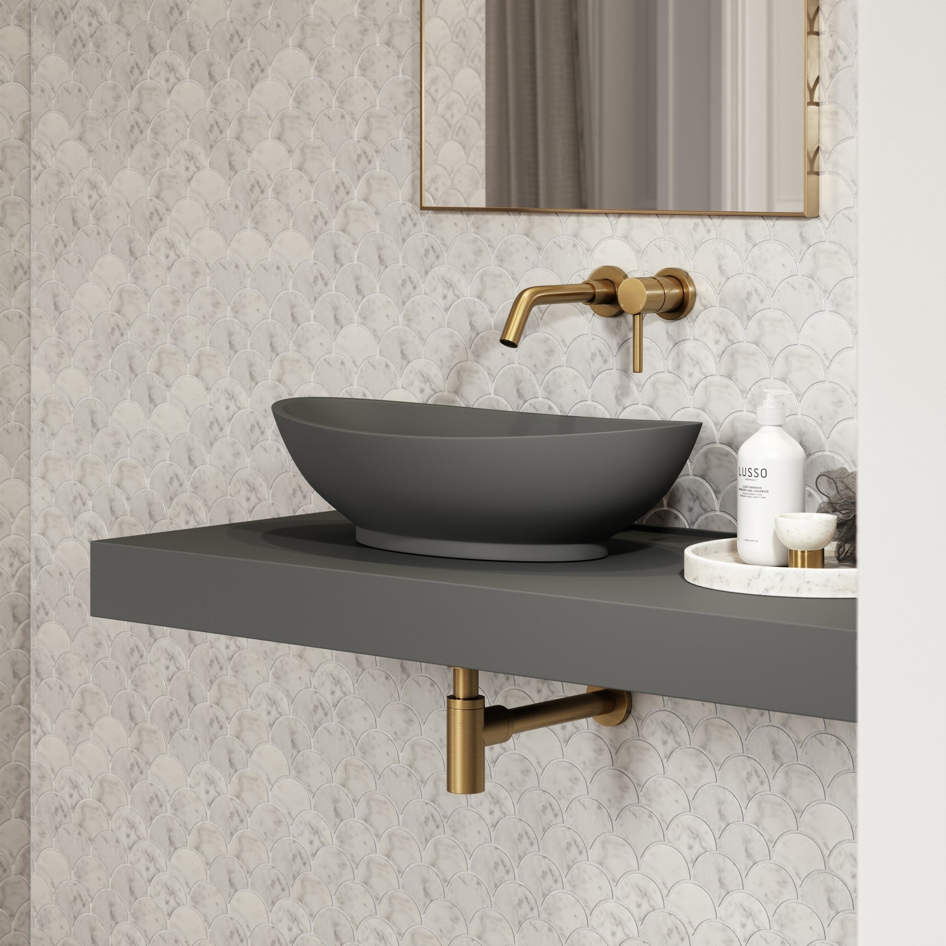 Oasis Clay Countertop Stone Basin 600mm
